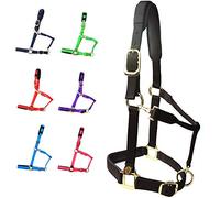 T TEKE Adjustable Horse Halters by Heavy Duty Soft Nylon, Padded with Anti-rubbing Waffle Neoprene on Both Crown & Nose