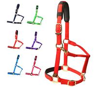 T TEKE Adjustable Horse Halters by Heavy Duty Soft Nylon, Padded with Anti-rubbing Waffle Neoprene on Both Crown & Nose