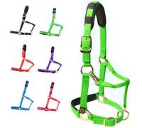 T TEKE Adjustable Horse Halters by Heavy Duty Soft Nylon, Padded with Anti-rubbing Waffle Neoprene on Both Crown & Nose
