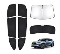 T TGBROS Custom Fit for Sun Shades 2020-2023 Toyota Highlander Windshield & Rear & Side Windows & Triangular Window Sunshade Full Set Blocks UV Rays Foldable 8pcs