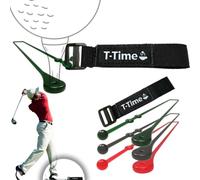 T-Time® Golf Tee Anchor Leash for Driving Range & Simulator Practice, New 2025 Improved Design, Indoor/Outdoor Use, Includes 1 Strap + 3 Silicone Strings (Pink, Green, Grey)