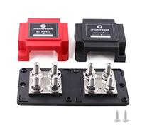 T Tocas Heavy Duty Bus Bar Copper Busbar 12V-48V 400A with 8X M10 Studs Power Distribution Block, DC Battery Busbars Terminals Blocks 400 Amp for Car Truck Caravan Solar Marine Yacht Boat, Black& Red