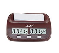 T Tocas Professional Chess Clock with Count-down, Alarm, Bonus, Delay, Setting Times Multi-Function for Kids to Adults, Board Game Clock, Digital Chess Timer Portable, Brown