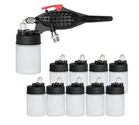 T TOGUSH Single Action Siphon Feed Airbrush with 5pcs of 0.3mm Bottles and 5pcs 0.5mm Bottles, External Mix Airbrush Kit Easily Change Colors, for Model Paint Craft Wall Painting Furniture Repainting