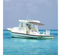 T-Top Shade Extension Set, Anthracite Grey, 170x170x(113-182.5) cm, UV & Water-Resistant Polyester with Aluminum Frame, for Ski & Fishing Boats, Durable Marine Sun Shelter