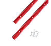 T track 24" with Wood Screws-Double Cut Profile Universal T-Track with Predrilled Mounting Holes-Woodworking and Clamps-Fine Sandblast Anodized-Red Color -2PK
