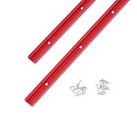 T Track 36" with Wood Screws-Double Cut Profile Universal T-Track with Predrilled Mounting Holes-Woodworking-Fine Sandblast Anodized-Red Color-2PK