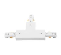 T Track Connector, Single Circuit 3-Wire for Track Lighting Systems | Plastic T-shaped Fitting, White Finish, Supports Lamp Adjustments, Solder-Free Installation, for Single or Multiple Lamps