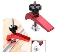 T Track Hold Down Clamp for Woodworking and Drill Press, Adjustable Aluminum T Slot Miter Track Workbench Clamp for Workshop Jigs and Fixtures, Quick Release Design(1PC)