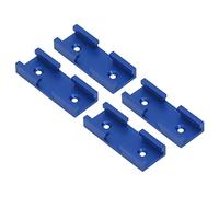 T Track Intersection Parts Aluminum Alloy Woodworking Cross Track Connector Smooth Surface Durable Lightweight for Carpenter DIY Projects 4PCS Set (Red) (Blue)
