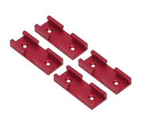 T Track Intersection Parts Aluminum Alloy Woodworking Cross Track Connector Smooth Surface Durable Lightweight for Carpenter DIY Projects 4PCS Set (Red)