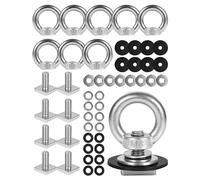 T Track Mount Tie Down Anchor for Roof Rack, M8-1.25 Heavy Duty Ring Shaped Eye Bolt, Stainless Steel T Bolt Eye Nut Tie Down Rings for Holding Bungee Cord, Ropes, Hooks