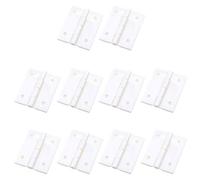 T Tulead 10PCS White Acrylic Hinges Butt Folding Hinge Mini Hinges 1.77"x1.5" Small Box Hinge,Including Silver Screws