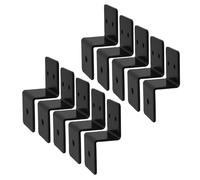 T Tulead 10PCS Z Brackets Black Double Angle Z Clips Iron Support Bracket Braces 1.18"x0.94", for Cabinet Shelf Closet