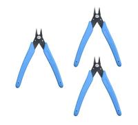 T Tulead 170ii Wire Flush Snips Micro Cutters Blue Nippers Diagonal Pliers Pack of 3 for Cutting Electronics,Wires