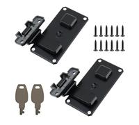 T Tulead 2 Pcs Locking Hasp Latch, Padlock Latch Luggage Combination Locks with Key, Lock Buckle for Luggage, Cabinet (Black)