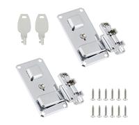 T Tulead 2 Pcs Padlock Hasp Cabinet Latch Lock, Locking Hasp Desk Locks with Key, Small Latch Lock for Closet, Drawer (Silver)