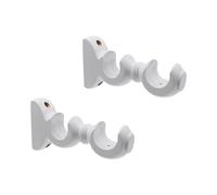 T Tulead 2PCS Double Curtain Rod Brackets Wood Curtain Rod Support Hangers Wall Mounted Rod Holder White Ceiling Mounted Rod Support Bracket
