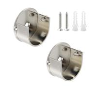 T Tulead 2PCS U Shape Shelf Support Bracket Aluminum Alloy Flange Socket Holders Closet Rod Bracket Silver