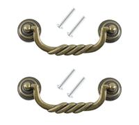T Tulead 2PCS Vintage Drop Bail Pulls Zinc Alloy Drop Bail Handles Decorative Furniture Cabinet Pull Handle 4.17-Inch