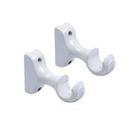 T Tulead 2PCS White Wooden Curtain Rod Bracket