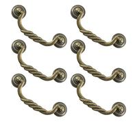 T Tulead 4.17 Inch Antique Drop Bail Pulls Handles Zinc Alloy Drop Drawer Pull Furniture Door Pull Handle 6PCS with Screws