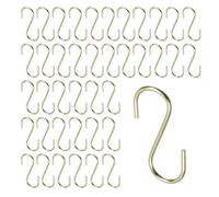 T Tulead 40PCS Mini Light Golden Hooks S Hanging Hooks Closet S Shaped Hanger Hook 2x42mm(T*L) for for Hanging Jewelry,Purse,Key