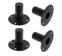 T Tulead 4PCS Black Speaker Stand Top Hat Iron Speaker Pole Mount Cabinet Pole Mount Adapter 4.21"×3.27", Include Screws