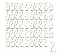 T Tulead 50PCS Mini S Hooks Utensils Hanging Hooks 1x18mm Iron Hangers Golden for Jewelry, Keys, Spoons