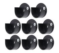 T Tulead Aluminum Alloy Closet Rod Bracket 1.1-Inch U Shape Shelf Support Brackets Black Closet Pole Socket Holder 8PCS with Screws