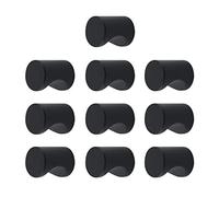 T Tulead Aluminum Alloy Cylinder Drawer Pulls Wardrobe Knobs Modern Cylindrical Handle for Cabinet,Dresser with Mounting Screws Pack of 10(Matte Black,0.7"x0.9")