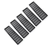 T Tulead Black Rectangle Vents Cover Grille Plastic Vents Space Vent Cabinet Air Vent Cover 9-Inch Pack of 5
