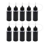 T Tulead Black Tip Applicator Metal Needle Plastic Bottle 10ml Precision Tip Applicator Bottles Pack of 10