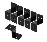 T Tulead Black Z Brackets 1.18"x1.34" Iron Double Angle Z Clips Shelf Mounting Bracket Braces 6Pcs with Screws