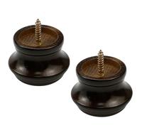 T Tulead Brown Curtain Rod Finial Screw on Drapery Rod End Caps 2PCS