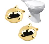 T Tulead Ceramic Toilet Bolt Covers Mini Whale Shape Toilet Bolt Caps Decorative Bathroom Cap Cover 20mm/0.79" ID, 2PCS