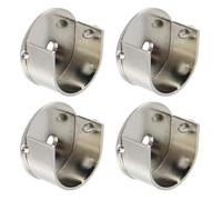 T Tulead Closet Rod End Supports U Shape Shelf Support Bracket Silver Aluminum Alloy Flange Socket Holders 4PCS with Screws