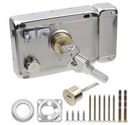 T Tulead Cylinder Deadbolt Rim Lock Set Exterior Door Locks Left, for Door 1.18"-2.36" Thickness