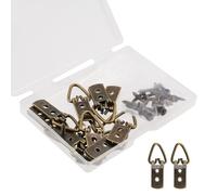 T Tulead D-Ring Picture Hangers Bronze Double Holes Clasp Clip Picture Frame Hanging Easel Back Hanger Clips 10PCS with Screws, for Hanging Photo Painting Mirror