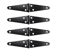 T Tulead Door Hinges Iron Strap Hinges Gate Hinge 4-Inch Shed Hinge Pack of 4 with Mounting Screws