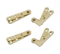 Tulead Pivot Hinge Door Pivot Hinges Cabinet Rotating Hinge Door Fitting Brass Pivot Drawer Hinges (Including 2pcs L-Shaped and 2pcs Straight Hinges)