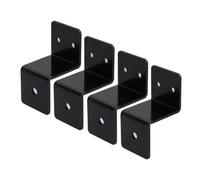 T Tulead Iron Z Brackets Black Corner Brackets Double Angle Z Clips 1.18"x1.34", 4pcs for Wood Shelf Fixing