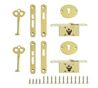 T Tulead Mini Box Locks Mortise Locks Wooden Box Locks Jewelry Box Lock Golden Keyhole Locks Furniture Locks Set of 2 with Keys, Mounting Screws