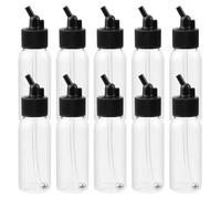 T Tulead Plastic Jar Bottles Airbrush Paint Bottles 30ML Dual-Action Siphon Suction Feed Airbrush Accessories Pack of 10