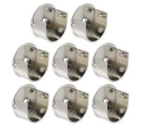 T Tulead Silver Closet Rod End Supports U Shape Flange Socket Holders Aluminum Alloy Shower Rod Holder Pack of 8 with Screws