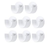 T Tulead U Shape Closet Rod End Supports 1.1-Inch Wardrobe Bracket Aluminum Alloy Shower Rod Holder White, 8PCS with Screws