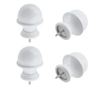 T Tulead White Curtain Rod Holders Wood Curtain Rod Finials Drapery Wardrobe Bracket Pack of 4