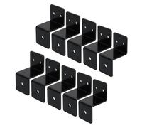 T Tulead Z Shape Corner Braces Iron Support Brackets Black Double Angle Clip 1.18"x1.34", 10PCS with Screws