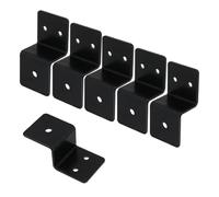 T Tulead Z Shape Right Angle Corner Brace Black Z Brackets 1.18"x0.94" Double Angle Furniture Support Bracket Braces Clips 6Pcs with Screws
