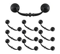 T Tulead Zinc Alloy Drop Bail Handles Vintage Drop Drawer Pull Decorative Furniture Door Handle Pulls 4-Inch Hole Center, 10PCS with Screws